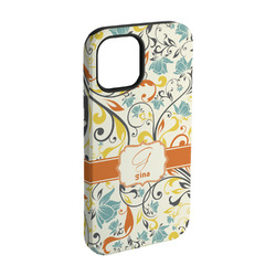Swirly Floral iPhone Case - Rubber Lined - iPhone 15 (Personalized)