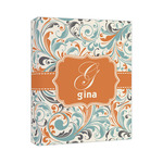 Orange & Blue Leafy Swirls Canvas Print (Personalized)