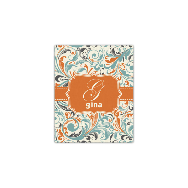 Orange & Blue Leafy Swirls 11x14 - Canvas Print - Front View