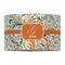 Orange & Blue Leafy Swirls 12" Drum Lampshade - FRONT (Fabric)