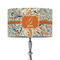 Orange & Blue Leafy Swirls 12" Drum Lamp Shade - Fabric (Personalized)