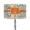 Orange & Blue Leafy Swirls 12" Drum Lamp Shade - Poly-film (Personalized)