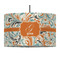 Orange & Blue Leafy Swirls 12" Drum Lampshade - PENDANT (Fabric)