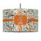 Orange & Blue Leafy Swirls 12" Drum Pendant Lamp - Fabric (Personalized)