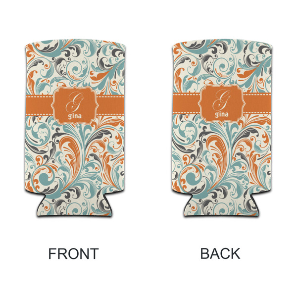 Orange & Blue Leafy Swirls 12oz Tall Can Sleeve - APPROVAL