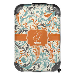 Orange & Blue Leafy Swirls Kids Hard Shell Backpack (Personalized)