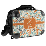 Orange & Blue Leafy Swirls Hard Shell Briefcase - 15" (Personalized)
