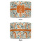 Orange & Blue Leafy Swirls 16" Drum Lampshade - APPROVAL (Fabric)