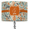 Orange & Blue Leafy Swirls 16" Drum Lampshade - ON STAND (Fabric)
