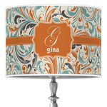 Orange & Blue Leafy Swirls Drum Lamp Shade (Personalized)
