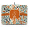 Orange & Blue Leafy Swirls 16" Drum Lampshade - PENDANT (Fabric)