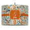 Orange & Blue Leafy Swirls 16" Drum Pendant Lamp - Fabric (Personalized)