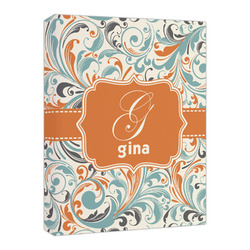Orange & Blue Leafy Swirls Canvas Print - 16x20 (Personalized)