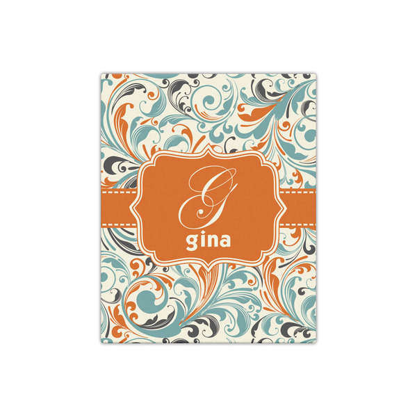 Orange & Blue Leafy Swirls 16x20 - Canvas Print - Front View