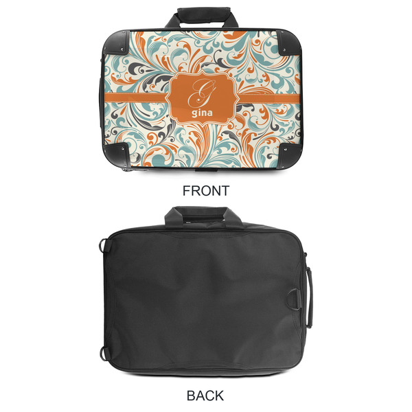 Orange & Blue Leafy Swirls 18" Laptop Briefcase - APPROVAL