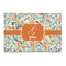 Orange & Blue Leafy Swirls 2'x3' Patio Rug - Front/Main