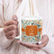 Orange & Blue Leafy Swirls 20oz Coffee Mug - LIFESTYLE