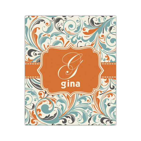 Orange & Blue Leafy Swirls 20x24 - Canvas Print - Front View