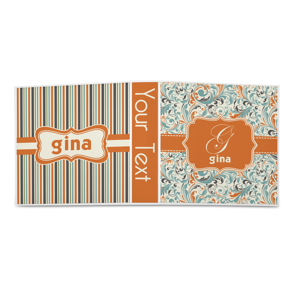 Orange & Blue Leafy Swirls 3-Ring Binder Approval- 2in