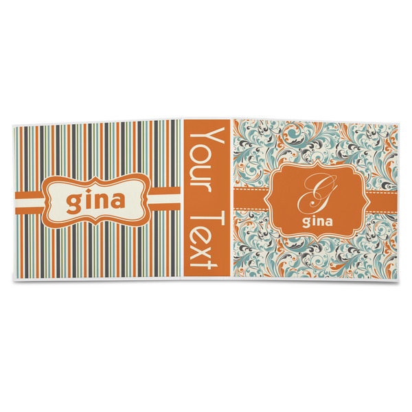 Orange & Blue Leafy Swirls 3-Ring Binder Approval- 3in