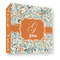Orange & Blue Leafy Swirls 3 Ring Binders - Full Wrap - 3" - FRONT