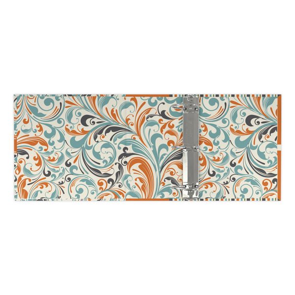 Orange & Blue Leafy Swirls 3 Ring Binders - Full Wrap - 3" - OPEN INSIDE