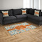 Orange & Blue Leafy Swirls 4'x6' Indoor Area Rugs - IN CONTEXT