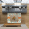 Orange & Blue Leafy Swirls 5'x7' Indoor Area Rugs - IN CONTEXT