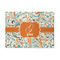 Orange & Blue Leafy Swirls 5'x7' Patio Rug - Front/Main