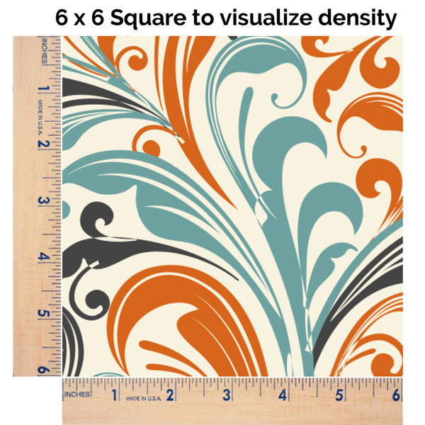 Orange & Blue Leafy Swirls 6x6 Swatch of Fabric