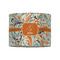 Orange & Blue Leafy Swirls 8" Drum Lampshade - FRONT (Fabric)