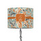 Orange & Blue Leafy Swirls 8" Drum Lampshade - ON STAND (Fabric)