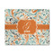 Orange & Blue Leafy Swirls 8'x10' Patio Rug - Front/Main
