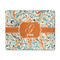 Orange & Blue Leafy Swirls 8' x 10' Patio Rug (Personalized)