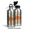 Orange & Blue Leafy Swirls Aluminum Water Bottle - Alternate lid options