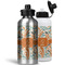 Orange & Blue Leafy Swirls Aluminum Water Bottles - MAIN (white &silver)
