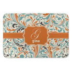 Orange & Blue Leafy Swirls Anti-Fatigue Kitchen Mat (Personalized)