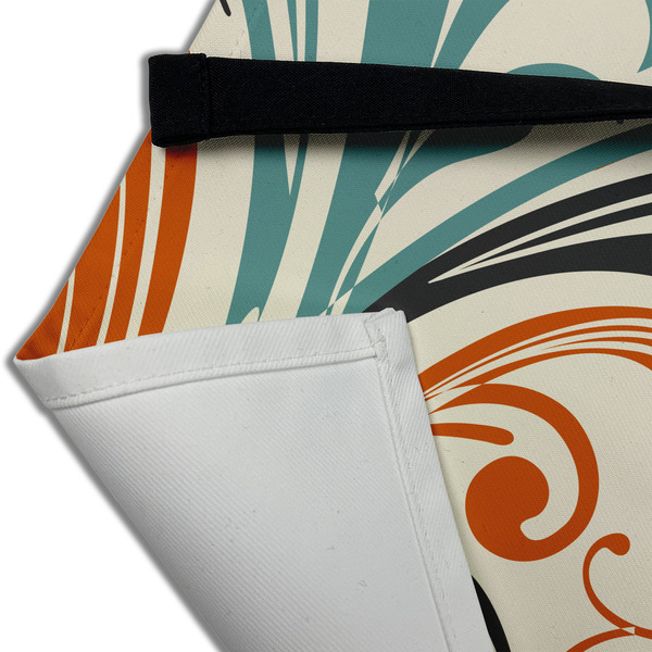Orange & Blue Leafy Swirls Apron - (Detail)