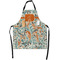 Orange & Blue Leafy Swirls Apron With Pockets w/ Name and Initial