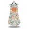 Orange & Blue Leafy Swirls Apron w/ Name and Initial