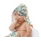 Orange & Blue Leafy Swirls Baby Hooded Towel on Child