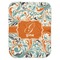 Orange & Blue Leafy Swirls Baby Swaddling Blanket (Personalized)