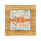 Orange & Blue Leafy Swirls Bamboo Trivet with 6" Tile - FRONT