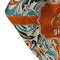 Orange & Blue Leafy Swirls Bandana Detail
