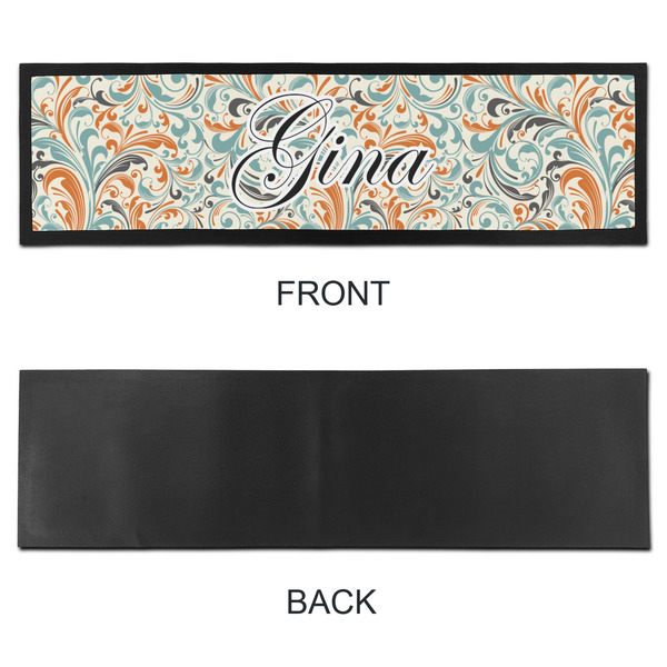 Orange & Blue Leafy Swirls Bar Mat - Large - APPROVAL