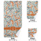 Orange & Blue Leafy Swirls Bath Towel Sets - 3-piece - Approval