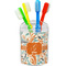 Orange & Blue Leafy Swirls Bathroom Accessories Set (Personalized)
