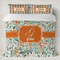 Orange & Blue Leafy Swirls Duvet Cover Set - King (Personalized)