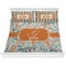 Orange & Blue Leafy Swirls Comforter Set - King (Personalized)