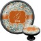 Orange & Blue Leafy Swirls Cabinet Knob (Black) (Personalized)